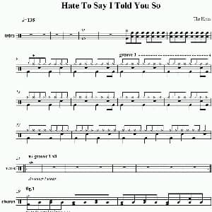 Hives Hate to say I told you so 爵士鼓谱