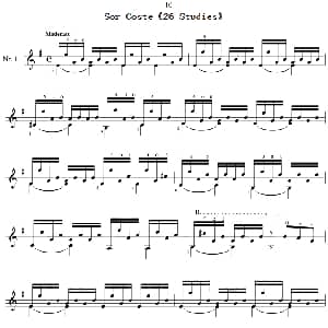 Sor Coste 26 Studies 吉他谱