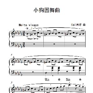 小狗圆舞曲 钢琴谱 波 肖邦