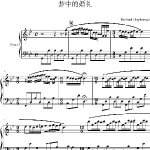 梦中的婚礼 钢琴谱 赛内维尔.图森