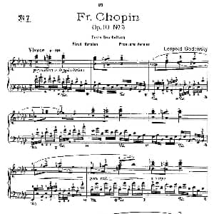 肖邦 练习曲 Fr.Chopin Op.10 No5 1 钢琴谱 Godowsky改编