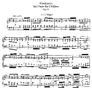 6 Pieces for Children Op.72 钢琴谱 菲利克斯 门德尔松 巴托尔迪