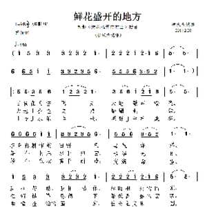 鲜花盛开的地方_歌曲简谱