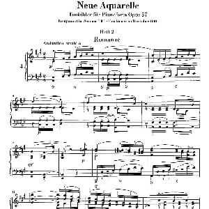 Neue Aquarelle Op.57 钢琴谱 尼尔斯 威廉 加德 Niels Wilhelm Gade