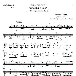 萨克斯谱 | SONATA G moll Eb 维瓦尔第