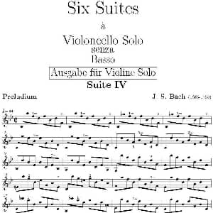Six Suite Violincello Solo senza Basso Suite IV 6首无伴奏大提琴组曲 Ⅳ 巴赫