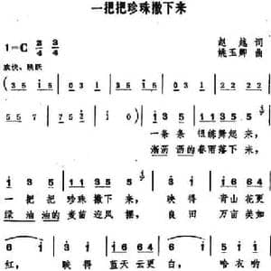 一把把珍珠撒下来_民歌简谱_词曲:赵越 姚玉卿