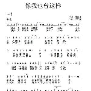 像我也曾这样_歌曲简谱_词曲:盛拓路 胡正伟