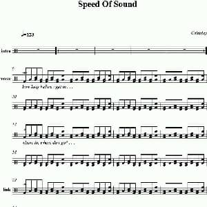 Coldplay Speed of sound 爵士鼓谱