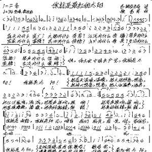 你就是最红的太阳_歌谱投稿_词曲:巴 刚普力布 张艺军