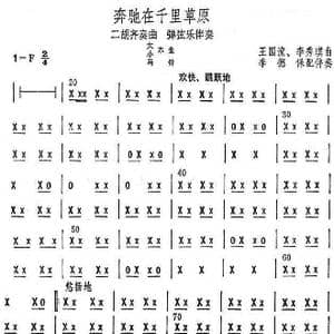 奔驰在千里草原_歌曲简谱_词曲: 王国潼,李秀琪