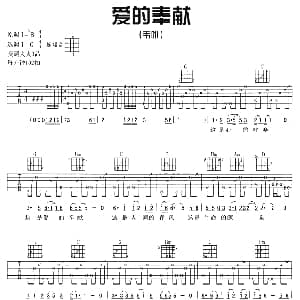 爱的奉献 吉他谱 韦唯