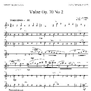 萨克斯谱 | f小调圆舞曲 Op.70 No.2 四重奏中音萨克斯分谱 肖邦