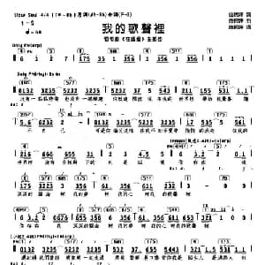 我的歌声里_通俗唱法乐谱_词曲:曲婉婷 曲婉婷