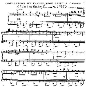 Carmen Variations 12 Pieces 钢琴谱 弗拉基米尔 霍洛维兹