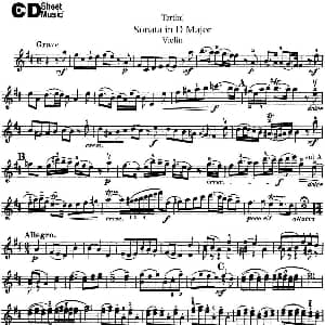 小提琴谱 | Violin Sonata in D Major