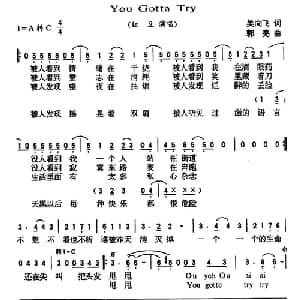 You Gotta Try_通俗唱法乐谱_词曲:吴向飞 郭亮