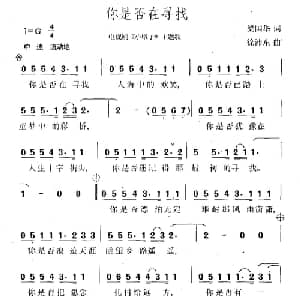 你是否在寻找_通俗唱法乐谱_词曲:梁国华 徐沛东