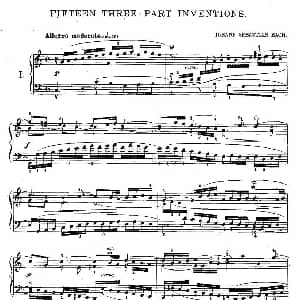FIFTEEN THREE PART INVETIONS之一 钢琴谱 Bach 巴赫
