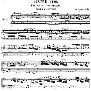 萨克斯谱 | H Klose练习曲 Quatre Duos Faciles et Concertants Pour 2 Saxophones—No.3 H Klose