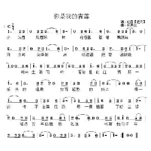 你是我的青莲_通俗唱法乐谱_词曲:迟云 郑惠铭