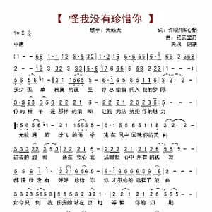 怪我没有珍惜你_歌曲简谱_词曲:许晓彬&心怡 轻云望月