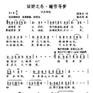 田野之冬 踏雪寻梦_民歌简谱_词曲:陈维东 潘庆蓓