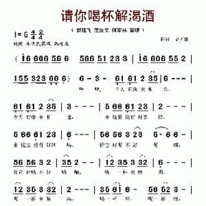 请你喝杯解渴酒_歌谱投稿_词曲:向往 向往