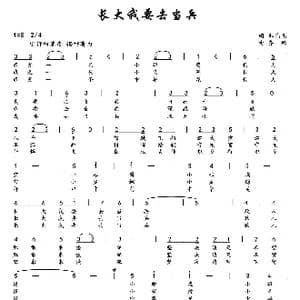 长大我要去当兵_歌曲简谱_词曲:郑伟辰 齐峰