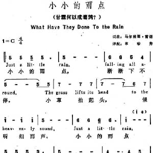 小小的雨点 美国 _外国歌谱_词曲:马尔维那 雷诺词 章珍芳译配 马尔维那 雷诺