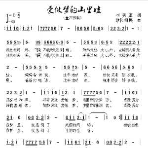 爱做梦的山里娃_歌曲简谱_词曲:李秀军 欧阳祖民