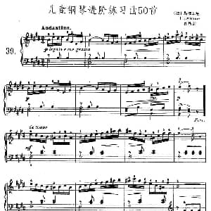 儿童钢琴进阶练习曲50首之39 钢琴谱
