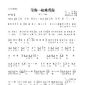 ​等你一起来看海_歌曲简谱_词曲:清瑢 刘亦敏