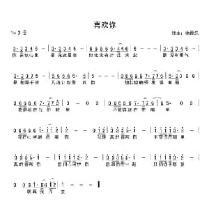 喜欢你_通俗唱法乐谱_词曲:徐磊乐 徐磊乐