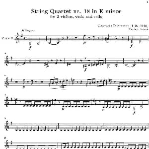 小提琴谱 | String Quartet nr.18 in E minor E小调弦乐四重奏 第二小提琴分谱 托马西