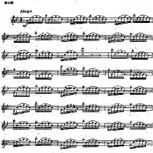 长笛曲谱 | 长笛练习曲100课之第44课 低音吐音和高音吐音的吹奏