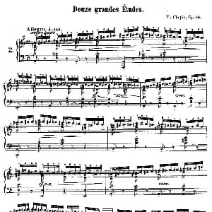 肖邦钢琴练习曲 Op.10之二 钢琴谱 肖邦