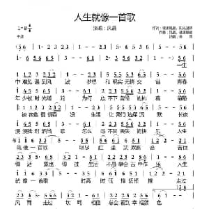 人生就像一首歌_通俗唱法乐谱_词曲:健康是福.阳光温热 风语.健康是福