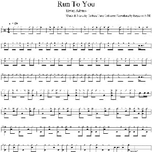 Bryan Adams Run to you 爵士鼓谱