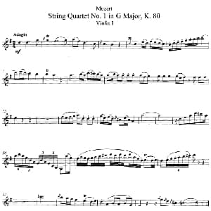 小提琴谱 | Mozart String Quartet No.1 in G Major,K.80 Violin Ⅰ分谱