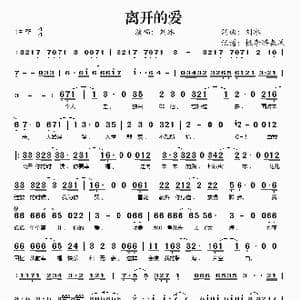 离开的爱_歌谱投稿_词曲:刘冰 刘冰