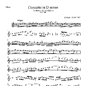 Concerto in D minor 双簧管分谱 J.S.Bach