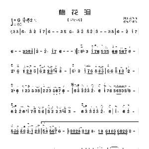 梅花泪_歌曲简谱_词曲: 刘亦敏曲