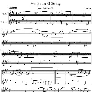 小提琴谱 | Air on the G String from Suite no.3 G弦上的咏叹调 二重奏 巴赫