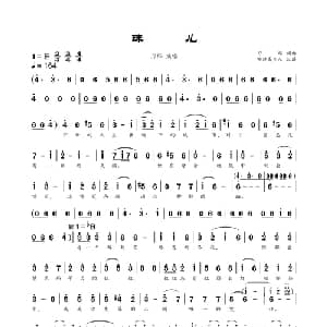 珠儿_通俗唱法乐谱_词曲:刀郎 刀郎
