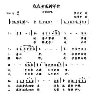 我在黄果树等你_民歌简谱_词曲:罗迎贤 金福平