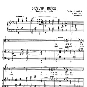 只为了你,露齐亚 意大利 _外国歌谱_词曲: 意 C.比克西奥