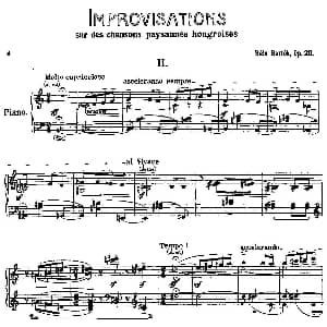 8 Improvisations Op.20 钢琴谱 巴托克
