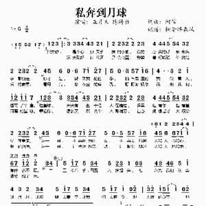 私奔到月球_歌谱投稿_词曲:阿信 阿信