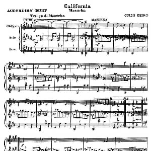 手风琴谱 | 加利福尼亚